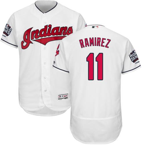 Indians #11 Jose Ramirez White Flexbase Authentic Collection 2016 World Series Bound Stitched MLB Jersey - Click Image to Close